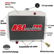 3 Row Aluminum Radiator For 1961-1964 Ford F100 F250 F350 Pickup Trucks V8.