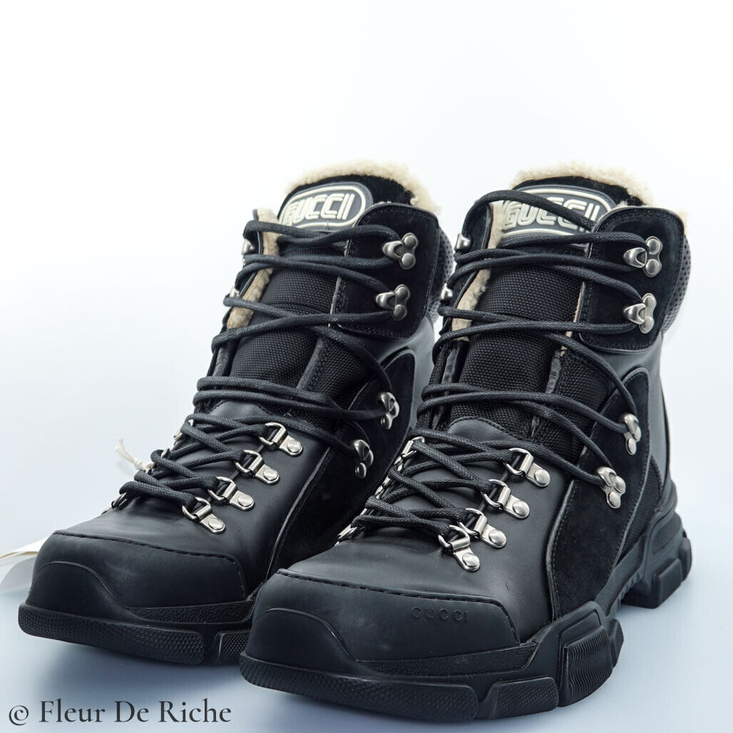 Gucci Flashtrek High Black Hiking Shearling Boots | eBay Gucci Flashtrek High Black Hiking Shearling Boots | eBay