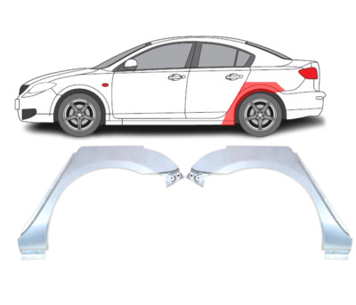 For Mazda 3 2003- 2009 5 Door Wheel Arch Repair Panel Set / L+R