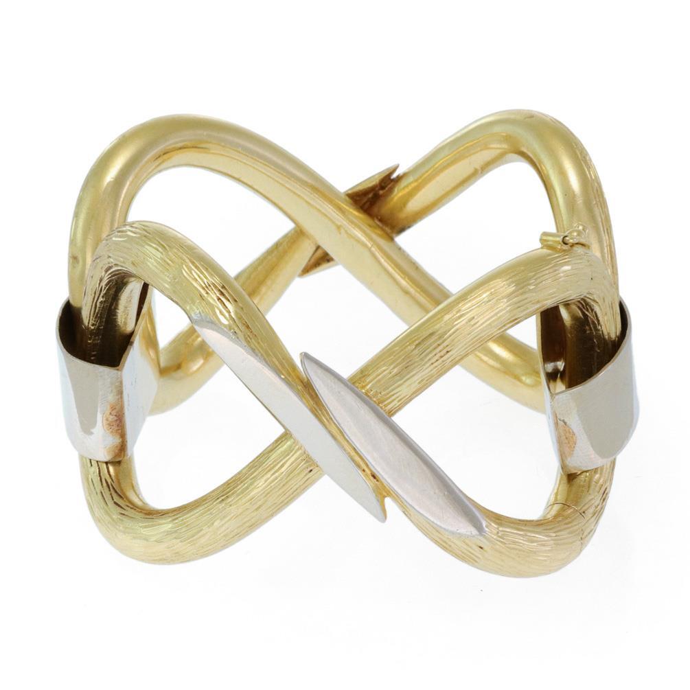 Double Fancy Large 18k Gold Double Fancy Figure 8 Link Bracelet 92… - Gem