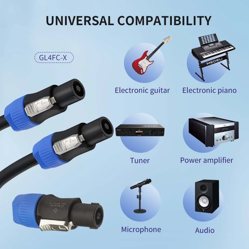 Speakon Plug Twist Lock 4 polos compatible con Neutrik NL4FC NL4FX NL2FX NLT4X Foto 3 de 4