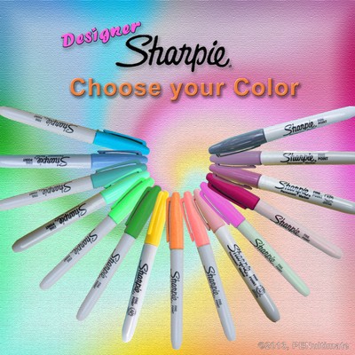 Sharpie Marker - Designer Colors - Fine Point, Permanent - Choice of Color
