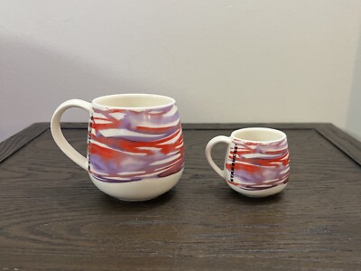2016 Starbucks Red/Purple Limited Edition 12oz Mug & 3oz Demitasse Set