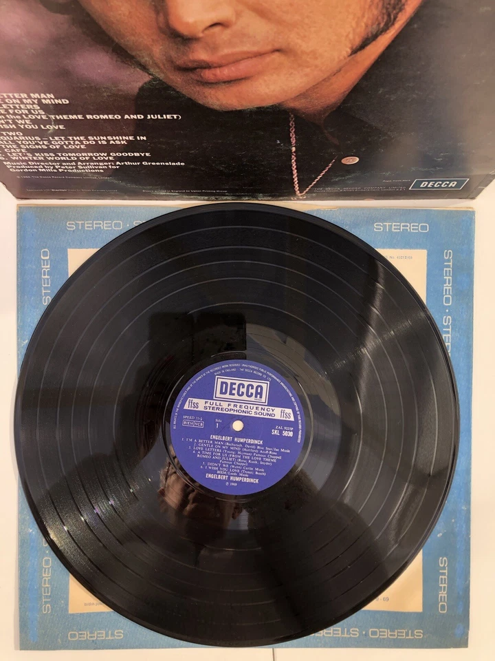 ENGELBERT HUMPERDINCK DECCA SKL 5030 1969 VINYL LP RECORD VG+ VG+ - Image 4 of 4