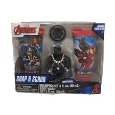 Marvel Avengers 4 Piece Body Care Set Soap and Scrub for Kids Apple Scent