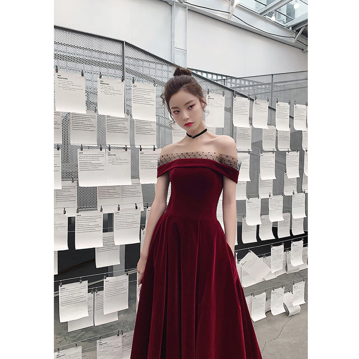 Elegant clearance burgundy dress