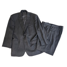 Joseph A Bank Wool Suit Jacket Set Men 46R Gray Pants 40 x 30 1397