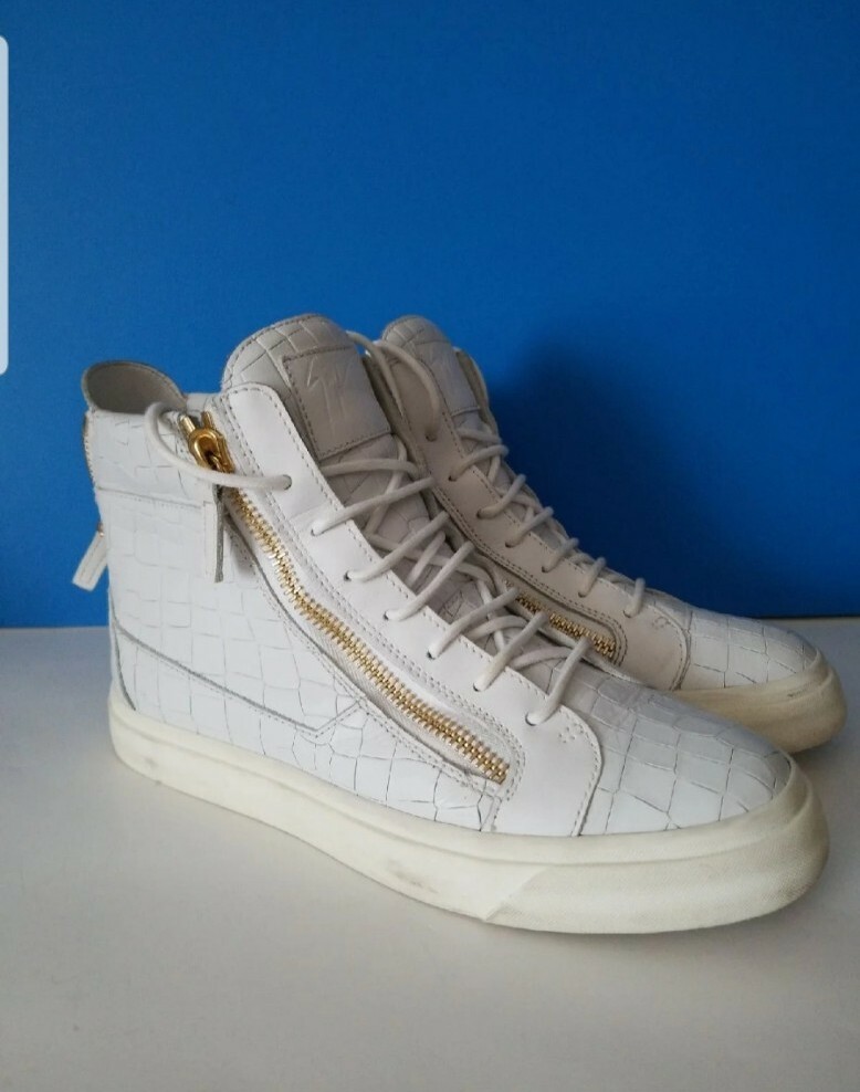 Giuseppe Zanotti White Croc-Embossed 