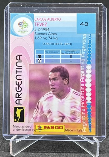 CARLOS TEVEZ 2006 Panini World Cup Soccer Card ARGENTINA #48 PSA - Picture 2 of 2