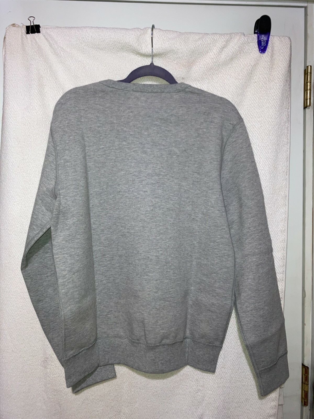 POLO RALPH LAUREN GRIGIO CINIGLIA BIANCA GRANDE PONY FELPA GIROCOLLO TAGLIA M