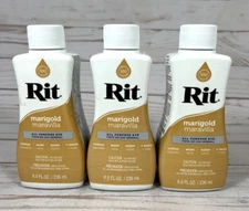 RIT Liquid Marigold All Purpose Cloth Clothing Dye 8oz (3 Pack)