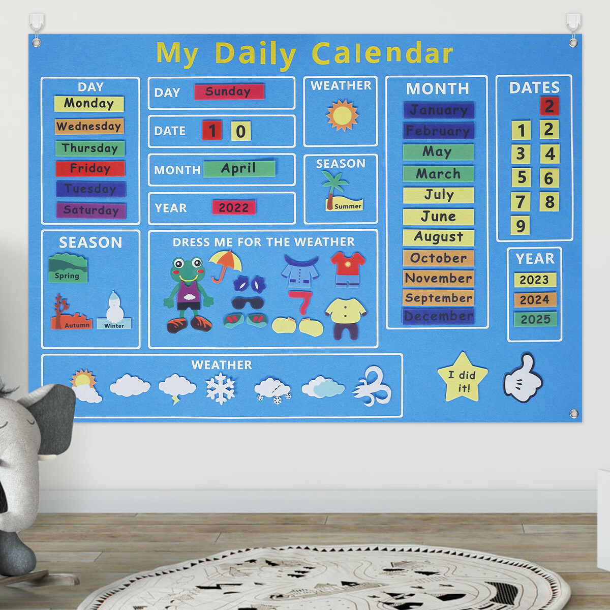 My First Daily Calendar Felt-Board for Toddlers Today Calendar Preschool TE  | eBay