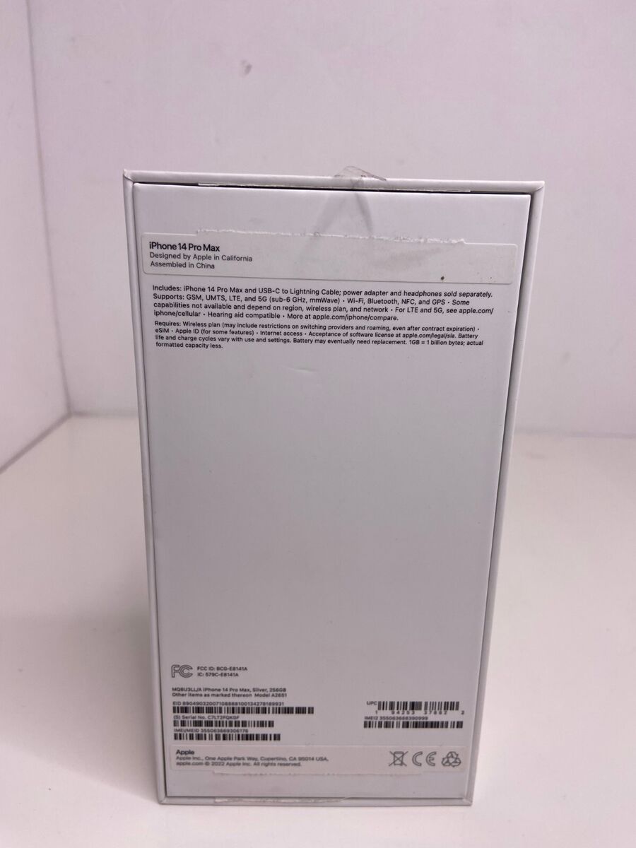 🍌 Apple iPhone 14 Pro Max Silver 256GB EMPTY BOX ONLY 🍌 Apple iPhone 14 Pro Max Silver 256GB EMPTY BOX ONLY