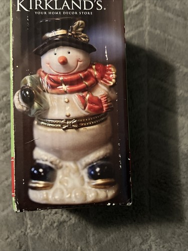 Kirkland’s Ceramic Snowman Trinket Box 4.7” - Picture 7 of 12
