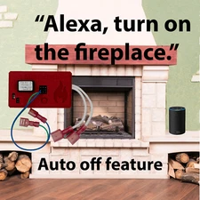Smart Plug for Fireplace with Alexa-Siri AND your wall switch. Auto off feature