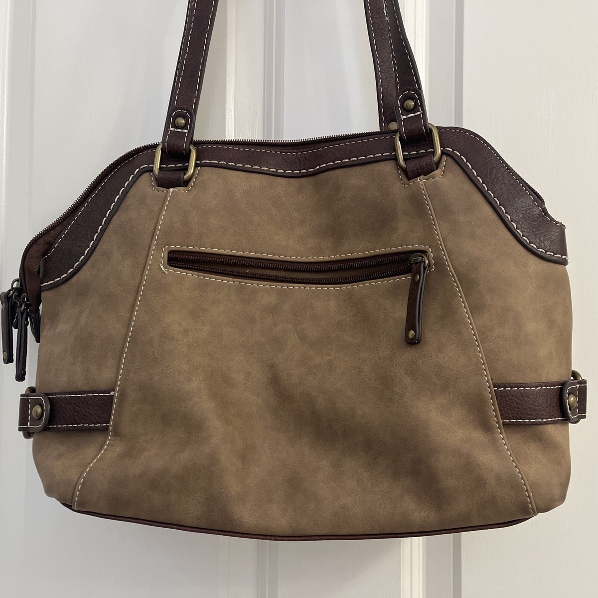 Born boc Oakley Satchel Saddle/Chocolate Shoulder Bag Purse 