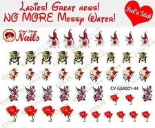 Guns N Roses Clear Vinyl PEEL and STICK Nail Decals NOT WATERSLIDE
