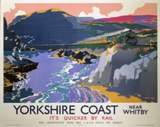 London & North Eastern Railway-Yorkshire Coast Near Whitby Vintage Travel Poster