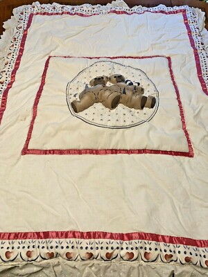Vintage BABY Hand Quilted Blanket 34