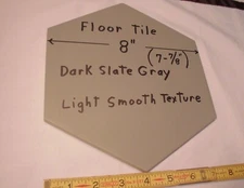 1 pc. Hexagon *Slate Gray* Ceramic Floor Tile 8" Wide, Uniform Smooth Textured