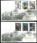NEW ZEALAND 2022 Lord of the Rings: Two Towers 20th, Set of 6 on 2 FDC’s