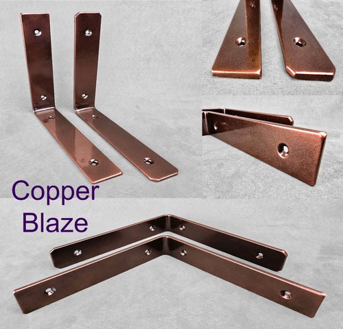 Industrial Handmade Shelf Brackets Heavy Duty PAIR Steel Rustic Scaffold Board - Picture 2 of 63