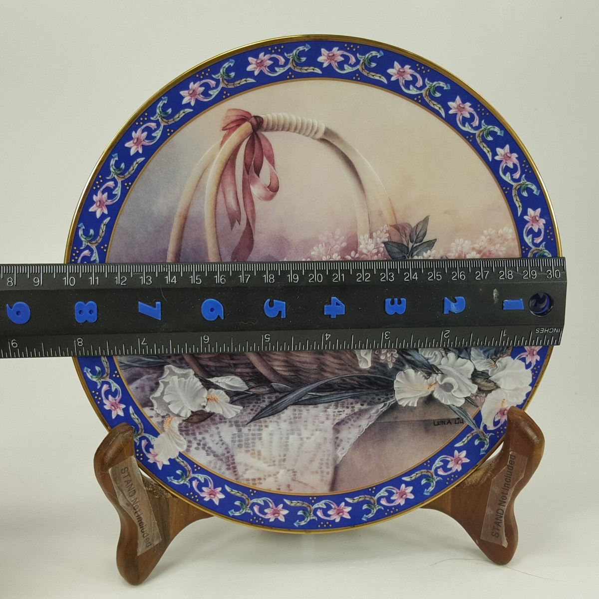 IRISES W. S. George Bradford Exchange Plate Lena Liu's Basket