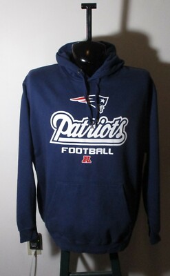 NFL Navy Blue Pullover PATRIOTS Hooded Sweatshirt Size XL