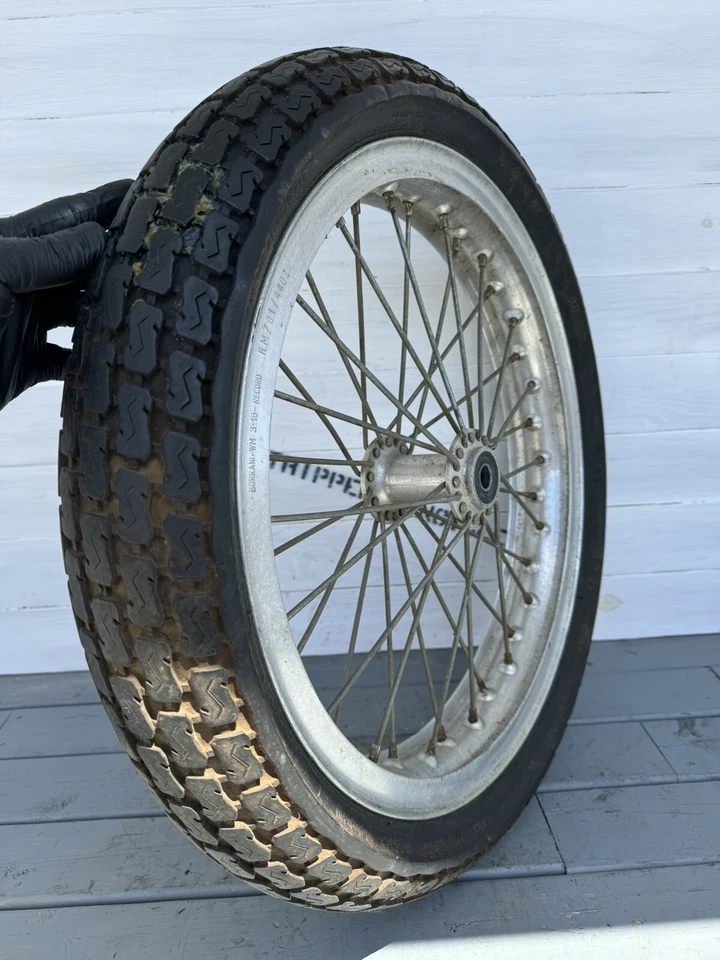 Harley Vintage Chopper Flat Track 18" Borrani Spool Wheel Flathead WR XLR XR750 - Image 3 of 4