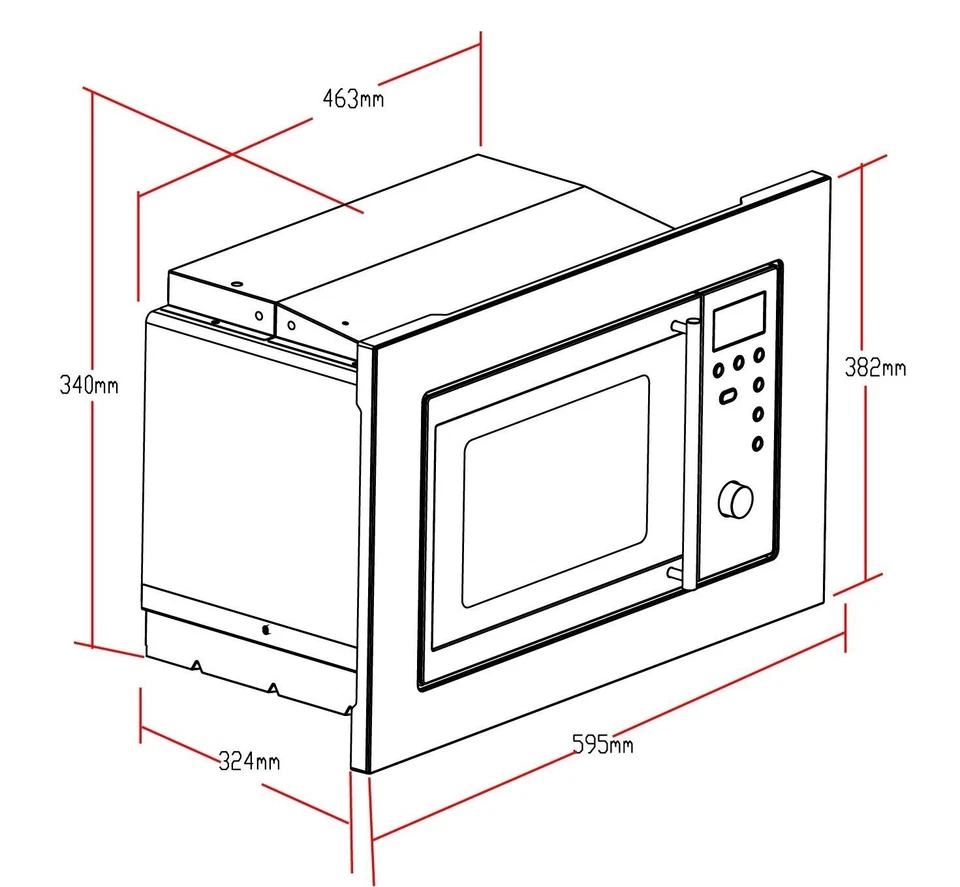 PKM Einbaumikrowelle MW800-20.8EB - Edelstahl 800Watt, 20 Liter - Bild 3 von 4