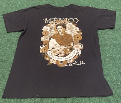 Frida Kahlo T Shirt Teens Black Short Sleeve Graphic Front Mexico