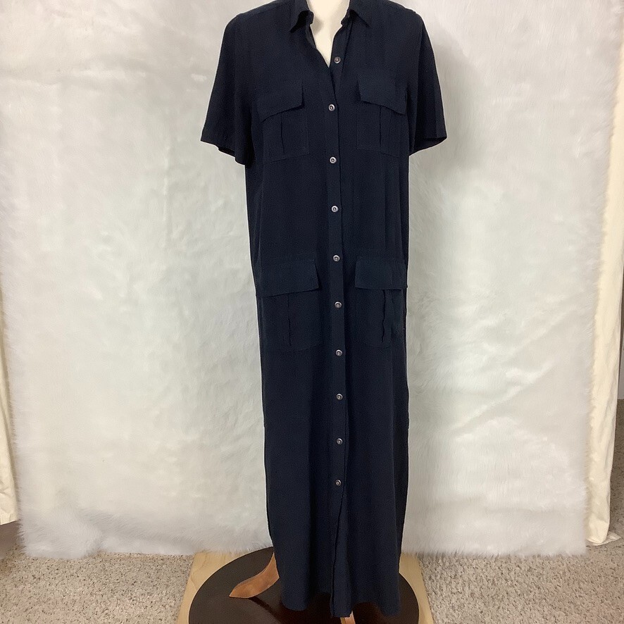 Sundance Blue Short Sleeve Hayley Midi Shirt Dress