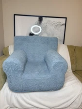 Pottery Barn Kids Size Light Blue Sherpa Medium Size Anywhere Chair