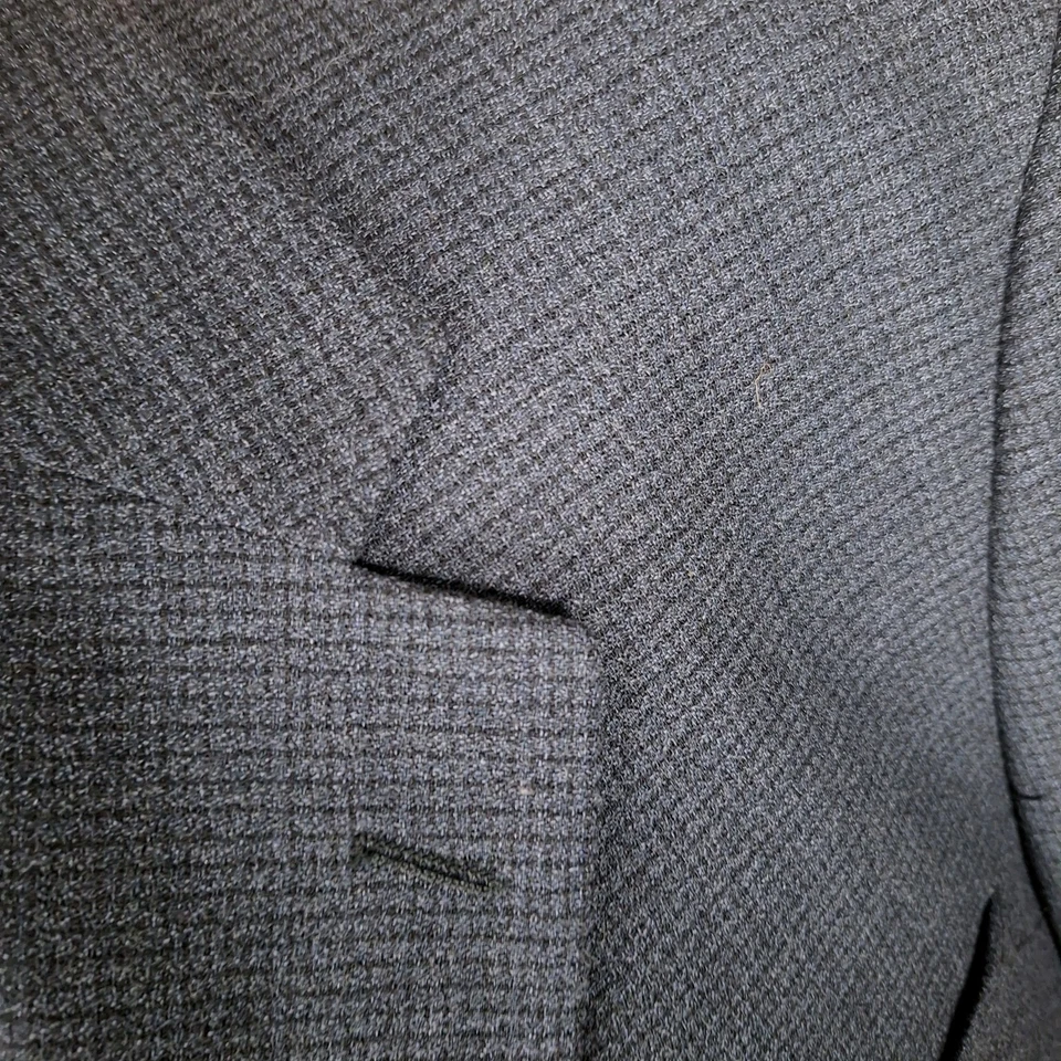 Claiborne 2 件套男式 48L 40X31 灰色格子 3 按钮 VL 羊毛 — 第 4/4 张图片