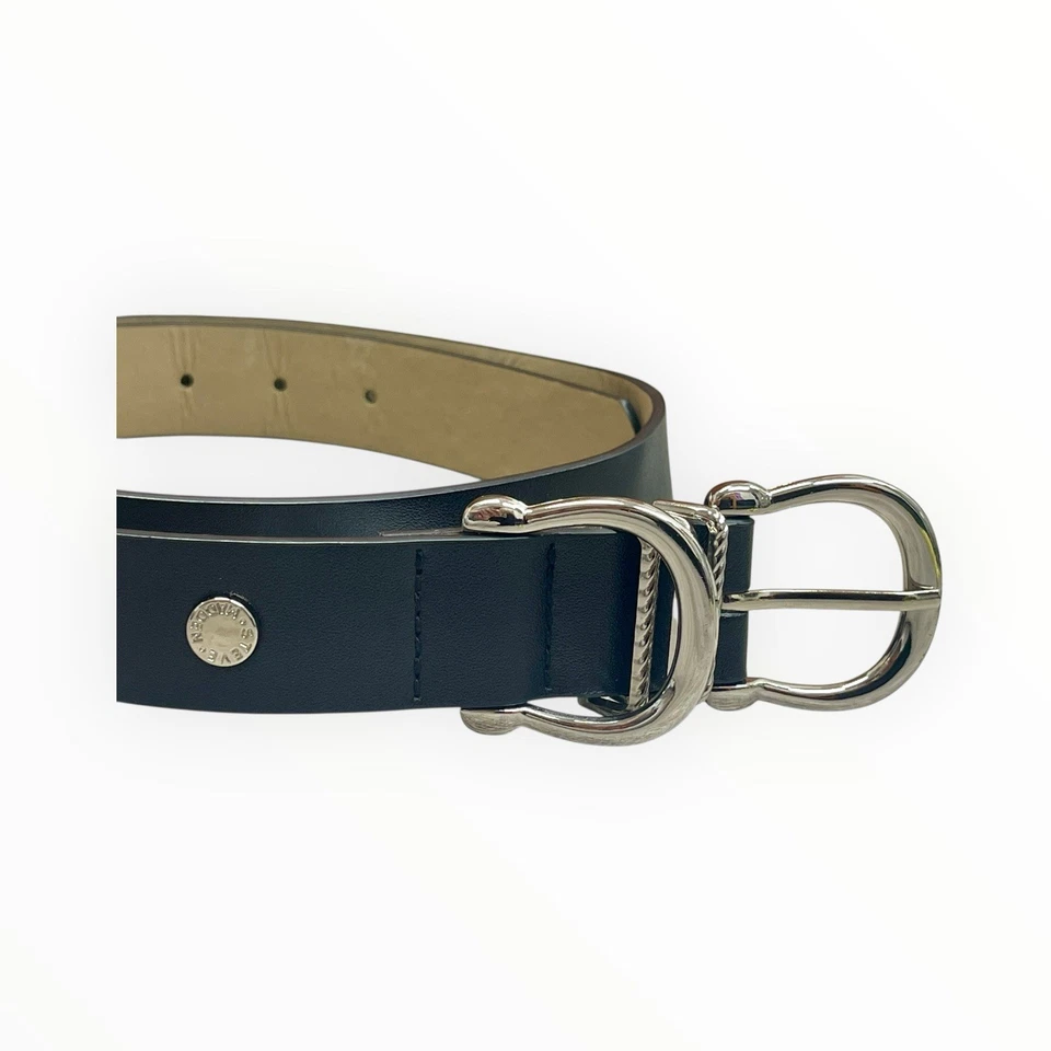 Steve Madden Black Women’s Belt With Silver Hardware EUC Size M - Image 2 of 4
