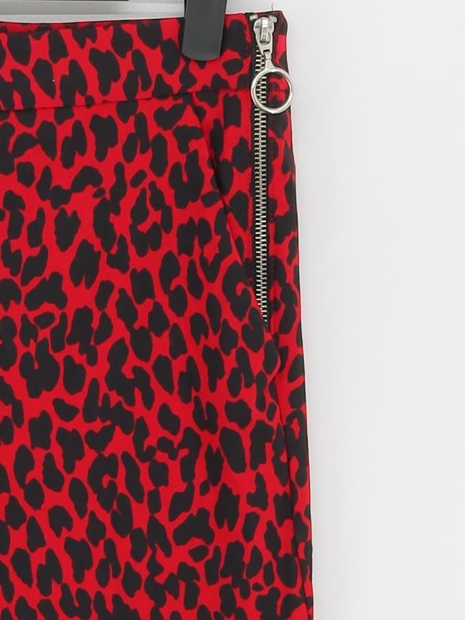 ALTRA Leggings donna Zara XS rosso stampa animalier 100% altro lunghezza intera