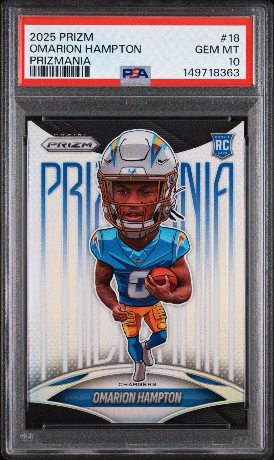 2025 Prizm #18 Omarion Hampton Prizmania PSA 10