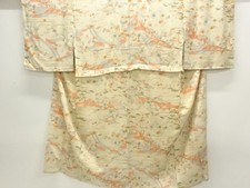 7797137: JAPANESE KIMONO / ANTIQUE HOUSE LANDSCAPE PATTERN JUBAN