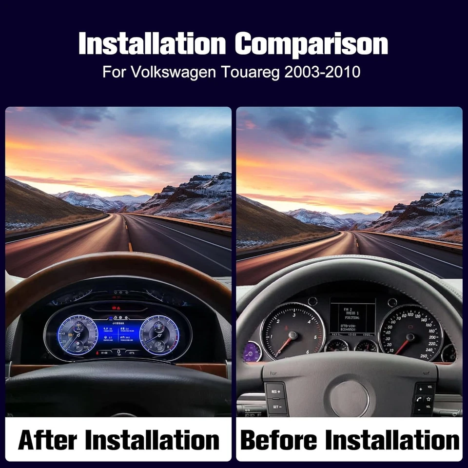 For Volkswagen Touareg 2003-2010 Car LCD Digital Cluster Speedometer Dashboard — 第 2/4 张图片