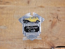 Antique Yellow Cab Enamel Automobile Uniform Cap Hat Badge Pin screw back