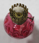 2 Cranberry Glass Lamp Shades with 2 1/4" Fitter & mini hurricane Lamp w/Chimney — photo 5