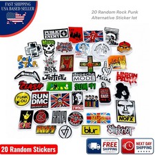 20 Mixed Rock Punk Metal Sticker Pack Band Logos Skulls Music Art Laptop Decals