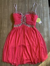 Windsor Pink Color Diamond Dress Strapless New NWT Size 7 / 8 Zip Back