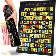 Image of Official Imdb Top 100 Movies Scratch off Poster | Premium Bucket List - Made in 