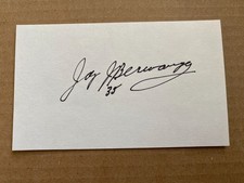 Jay Berwanger signed index card 1935 1st Heisman Trophy Award winner