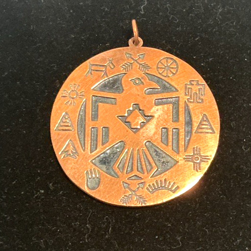 Vintage Thunderbird Solid Copper  Pendant Southwe… - image 3