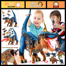 24" Large Dinosaur Toy Set for Kids 3-5, T-Rex with Lights, Sounds  Mist Spray