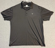 Callaway Men's XXL Gray Black Strips Performance Stretch Logo Golf Polo Shirt
