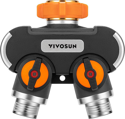 Garden Hose Splitter 2 Way Heavy Duty, Upgraded Highly Durable Dual Water Hose C