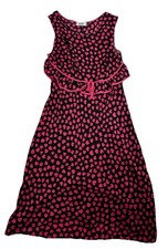 Vintage Moschino Cheap and Chic Heart Midi Silk Dress Sz Small